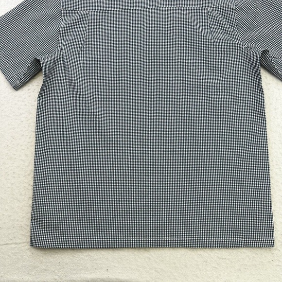 Crown & Ivy Shirt Mens Medium M Blue White Plaid Button Up Short Sleeve Classic - Picture 12 of 12